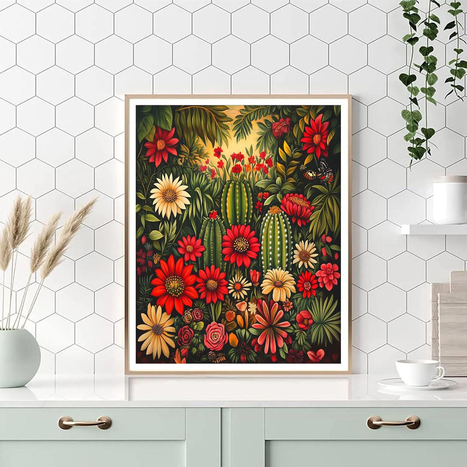 Frida Kahlo Inspired Resilience In Bloom Paint by numbers kits