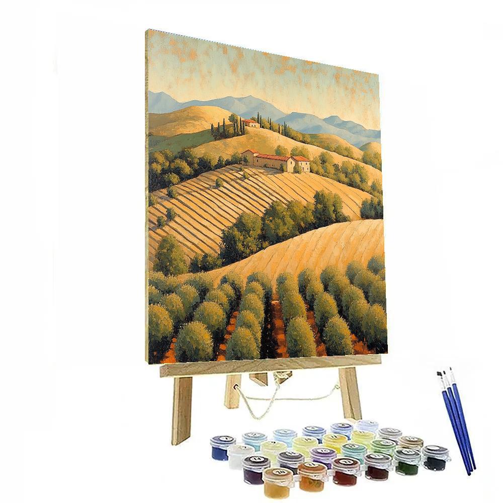 Paul Cézanne Inspired Mediterranean Hillscape paint by number
