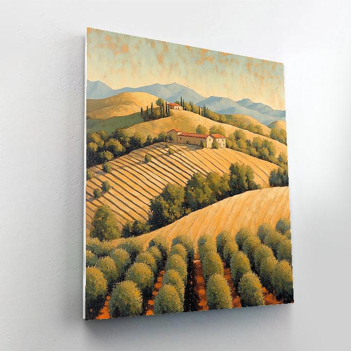 Paul Cézanne Inspired Mediterranean Hillscape paint by number