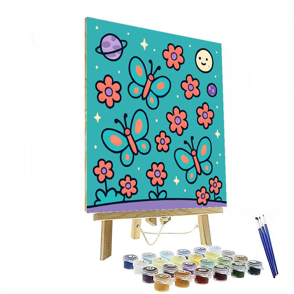Galactic Butterfly Garden paint by color