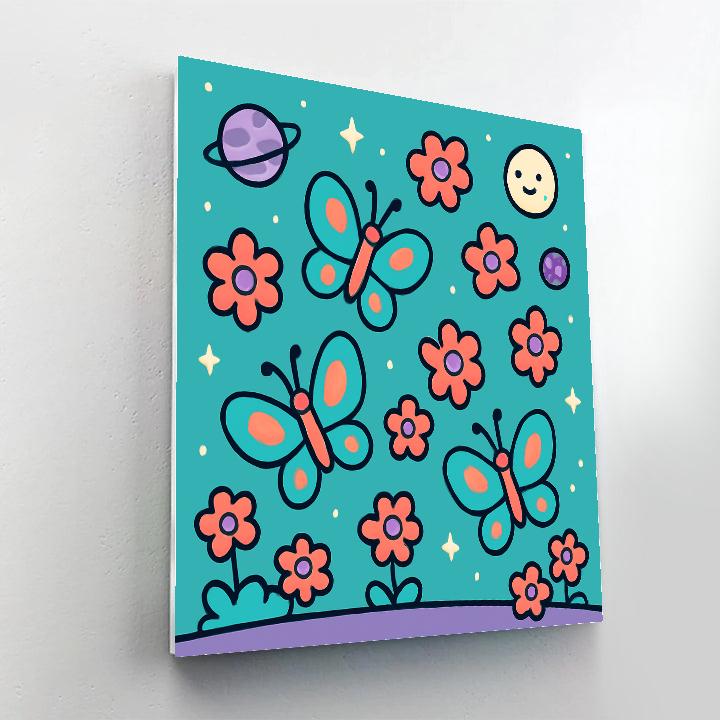 Galactic Butterfly Garden paint by color