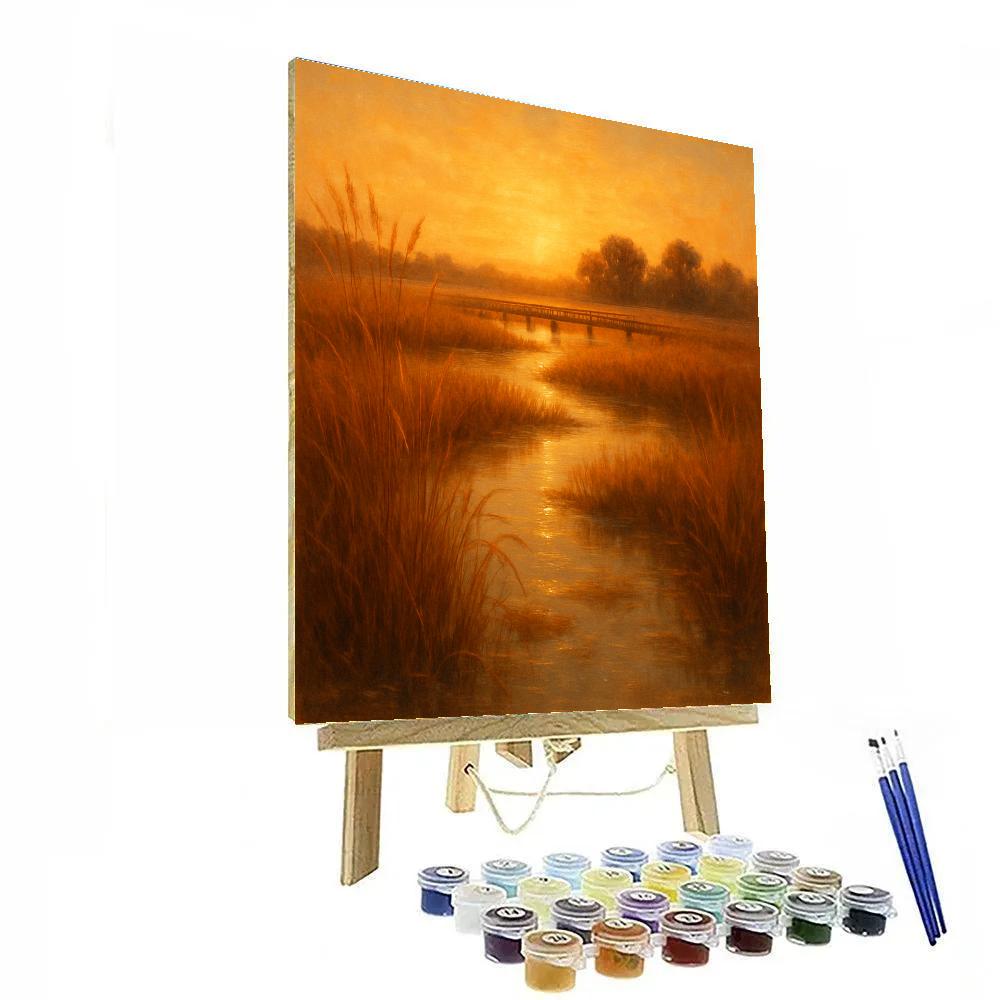 Sunset Over Whispering Marsh Number painting