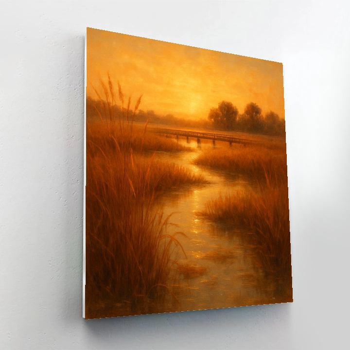 Sunset Over Whispering Marsh Number painting