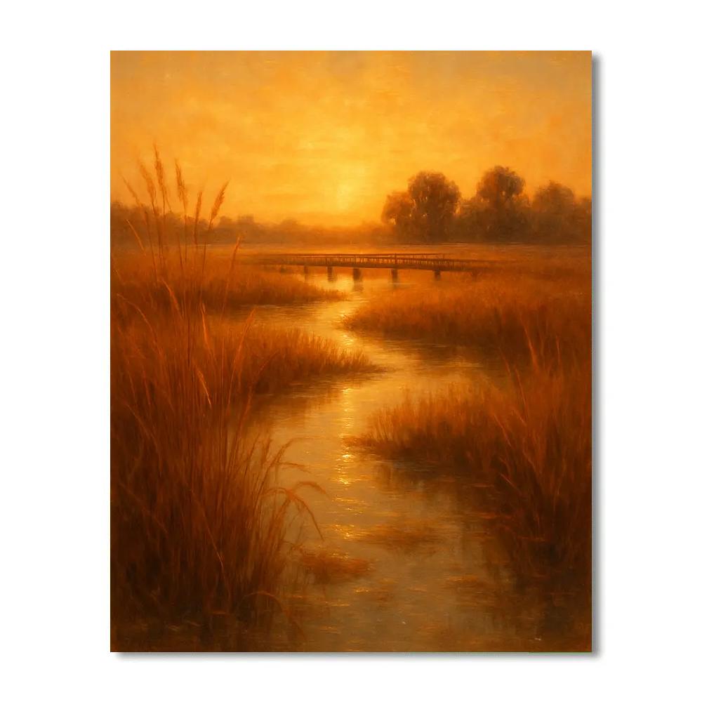 Sunset Over Whispering Marsh Number painting