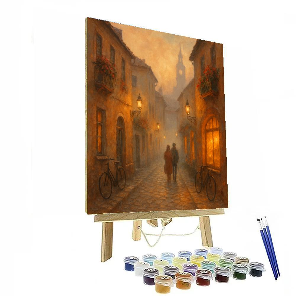 Sunset Lane In Cozy Painterly Hues paint by number