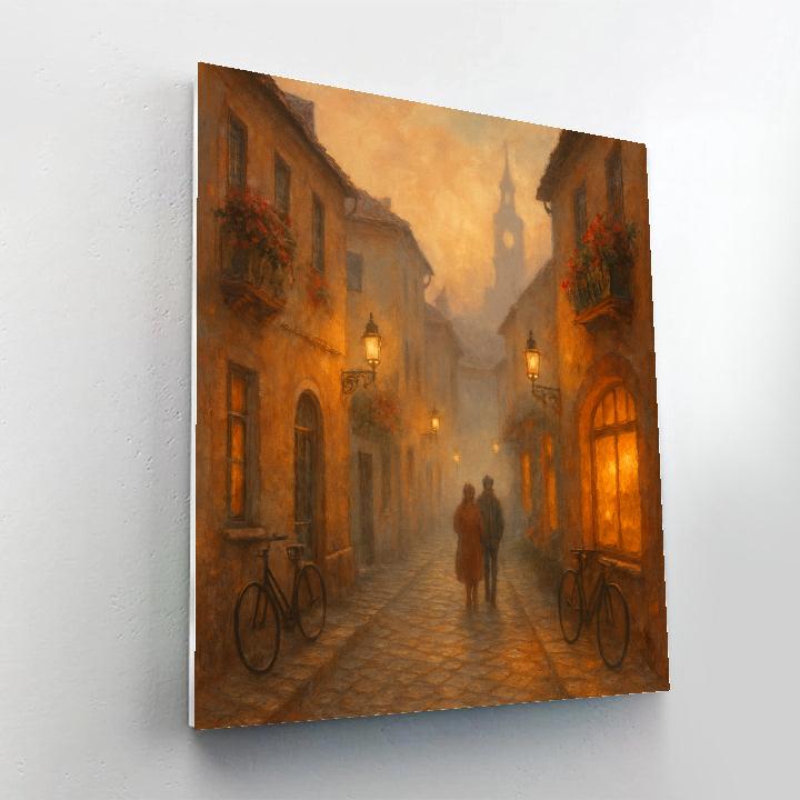 Sunset Lane In Cozy Painterly Hues paint by number