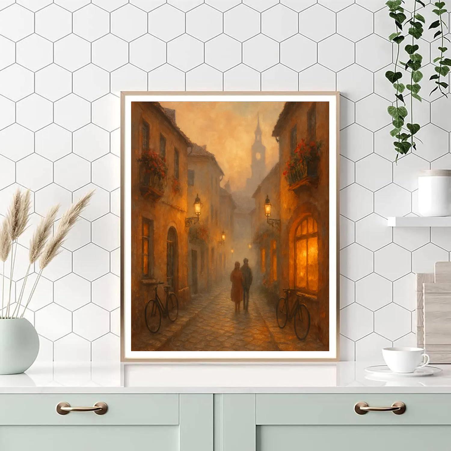 Sunset Lane In Cozy Painterly Hues paint by number