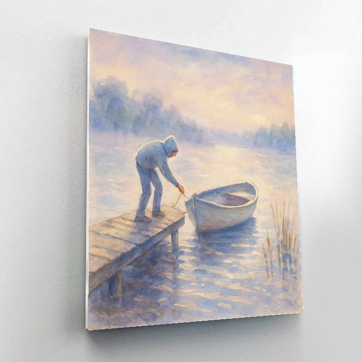 Rowboat Near Whispering Dock paint by numbers