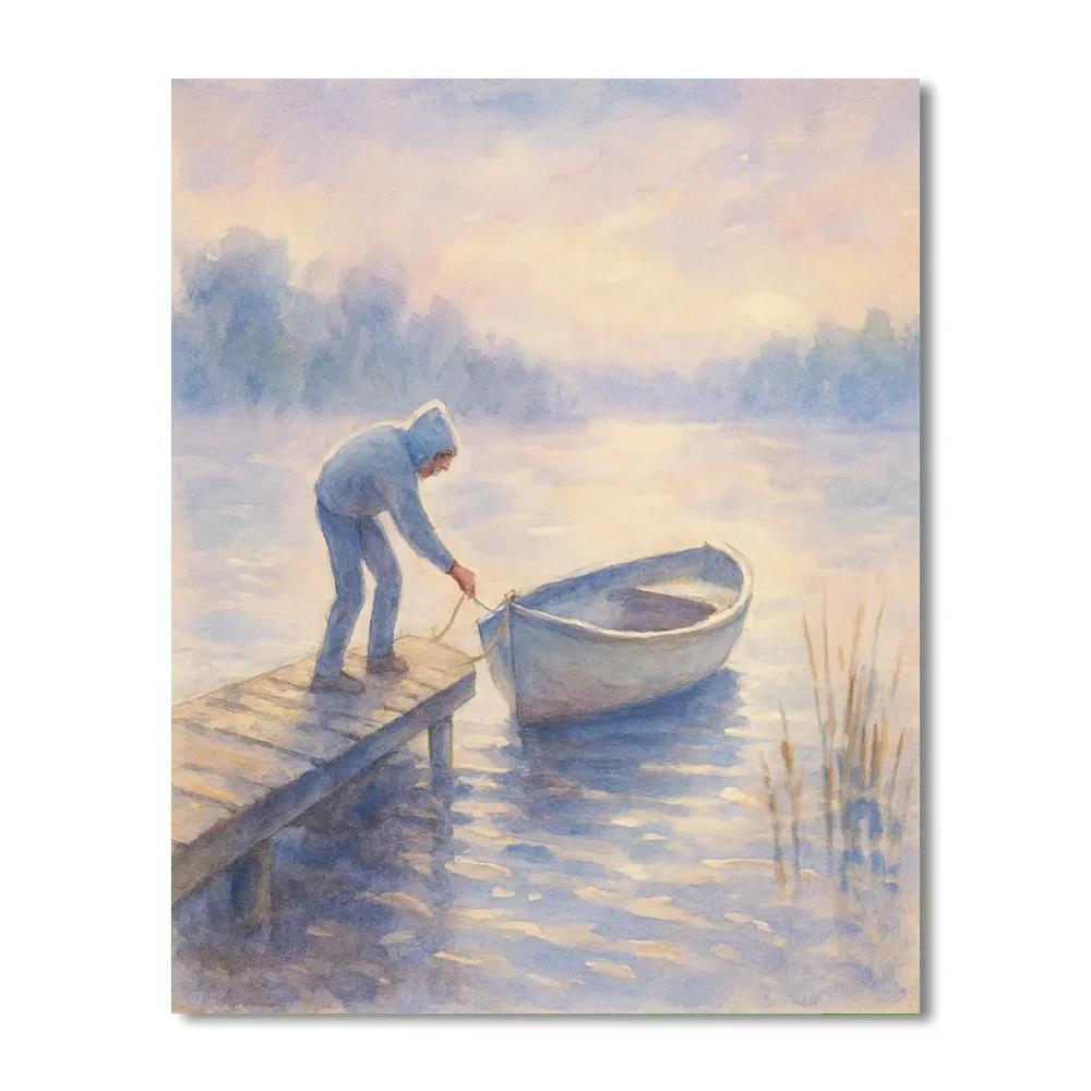Rowboat Near Whispering Dock paint by numbers