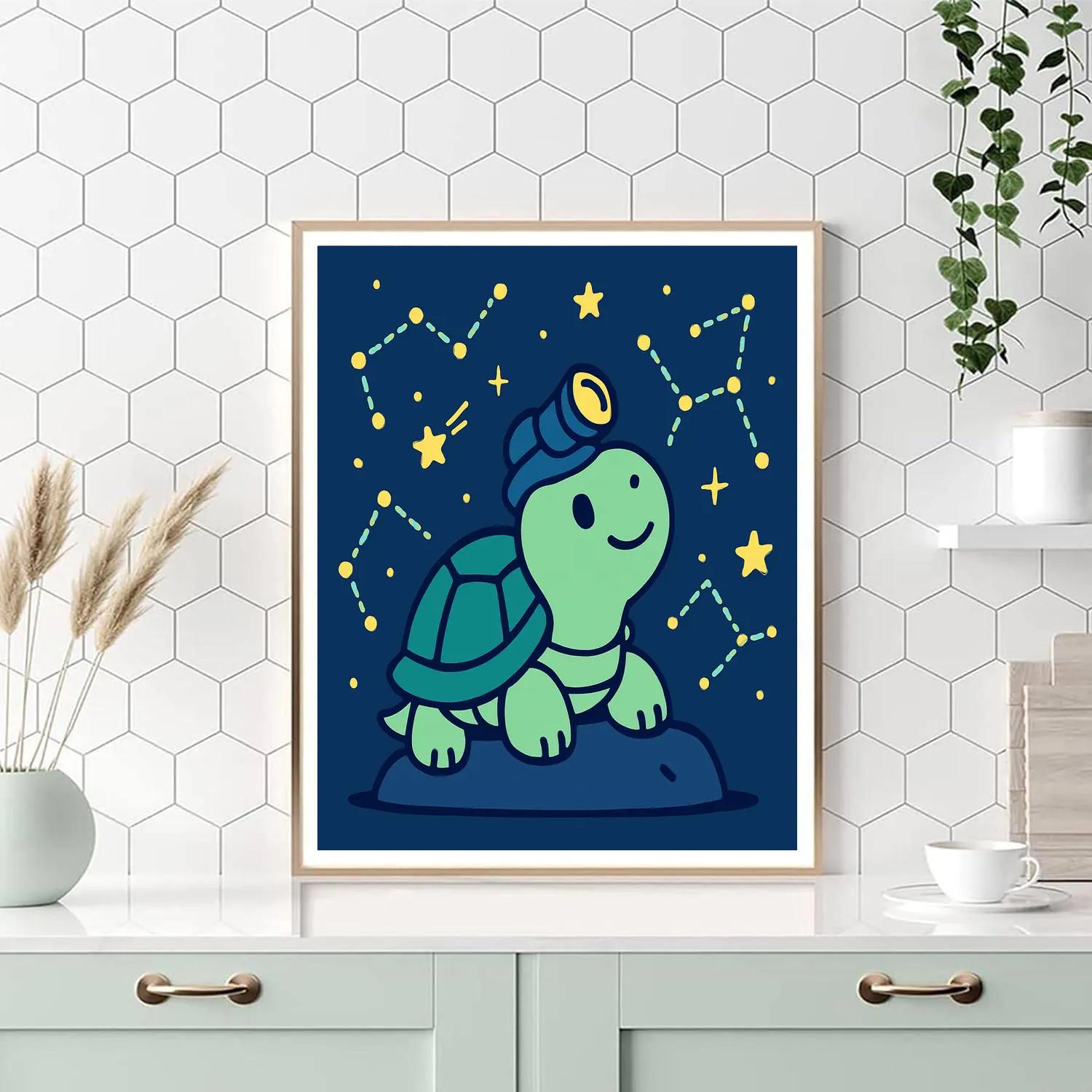 Stargazer Turtle Expedition paint by numbers