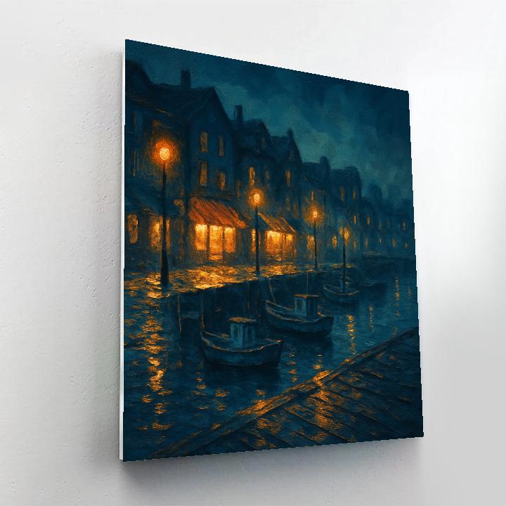 Midnight Harbor With Gentle Brushwork paint by numbers