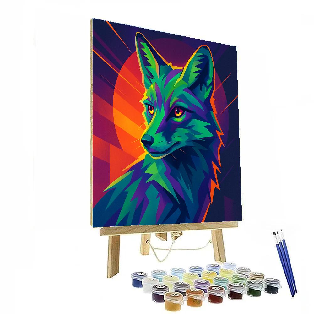 Fox In Fiery Color Blocking paint by numbers