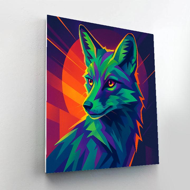Fox In Fiery Color Blocking paint by numbers