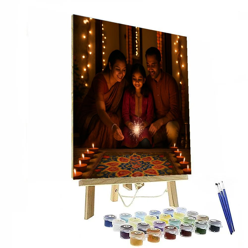 Diwali Doorstep With Diyas DIY paint by numbers