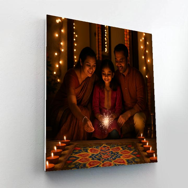 Diwali Doorstep With Diyas DIY paint by numbers
