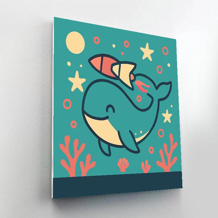 Deep Sea Rocket Whale Number painting