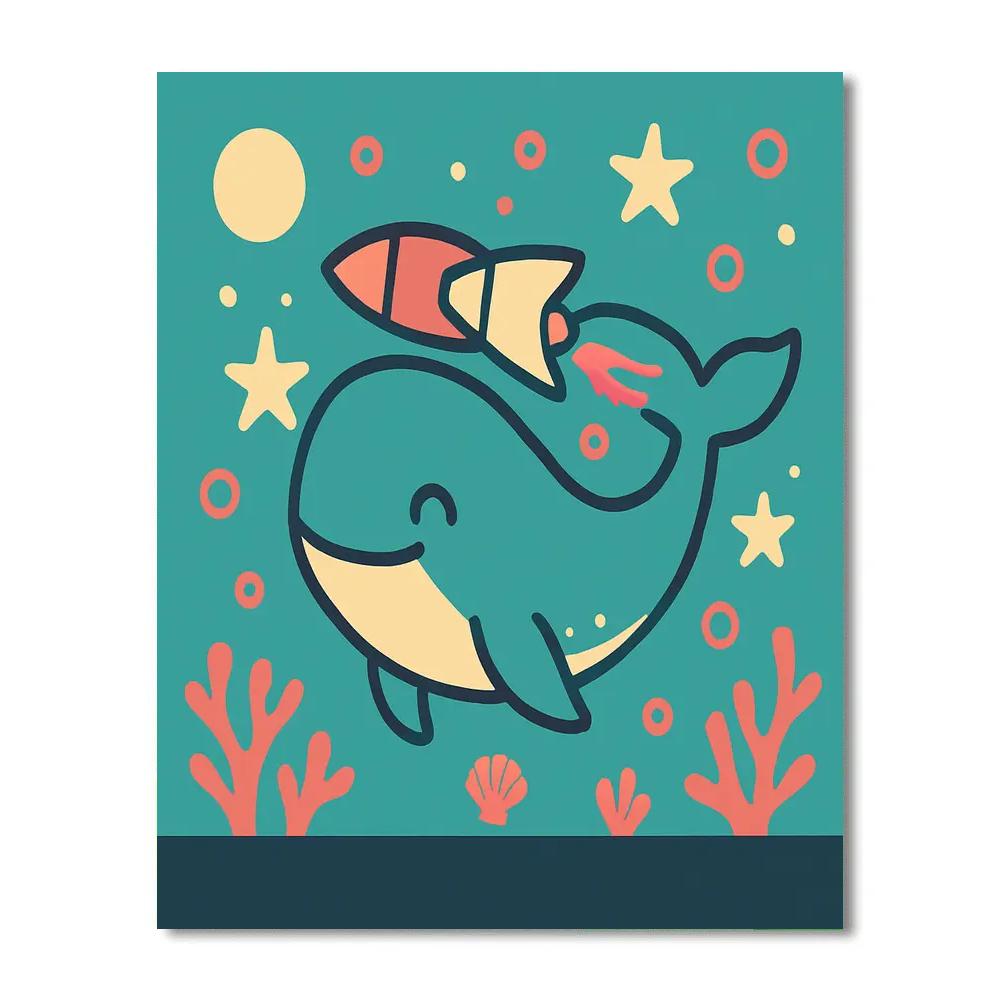 Deep Sea Rocket Whale Number painting