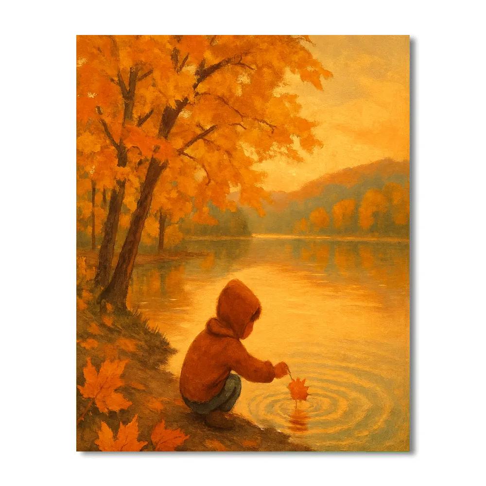 Autumn Reflections At Dusk Paint by numbers art