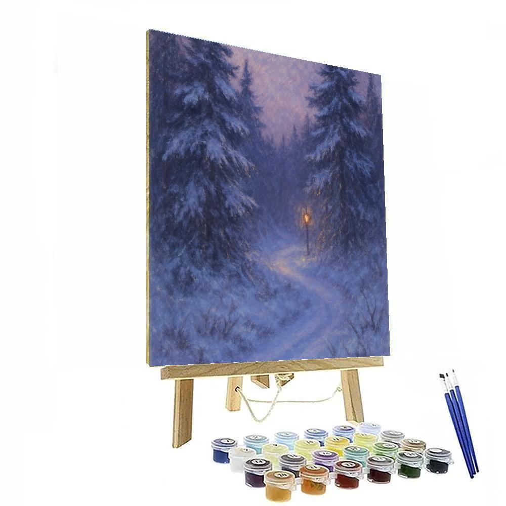 Silent Pine Path At Dusk paint by color