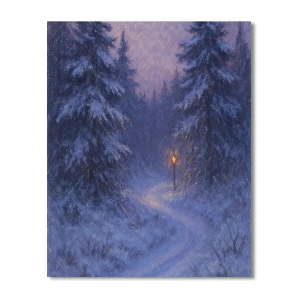 Silent Pine Path At Dusk paint by color