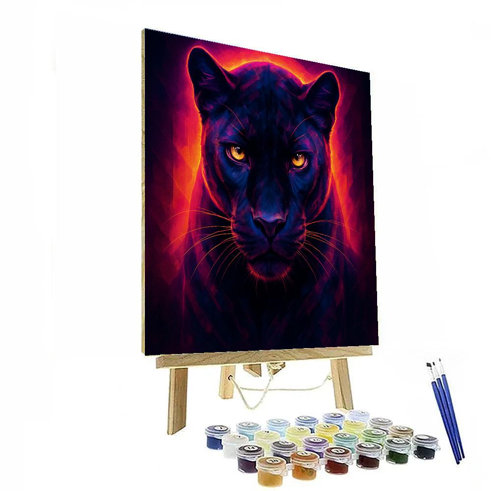 Regal Panther With Cosmic Halo Number painting