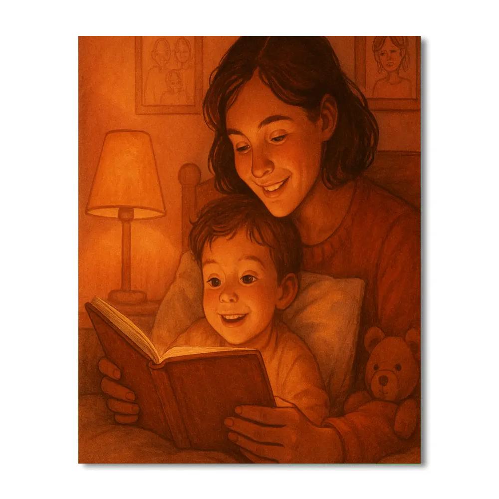 Bedtime Story Glow With Mother DIY paint by numbers