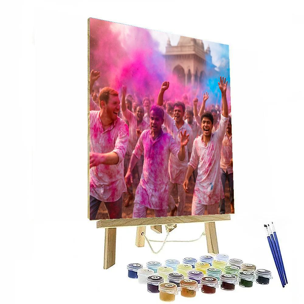 Holi Color Throw In Mathura Painting by numbers kit