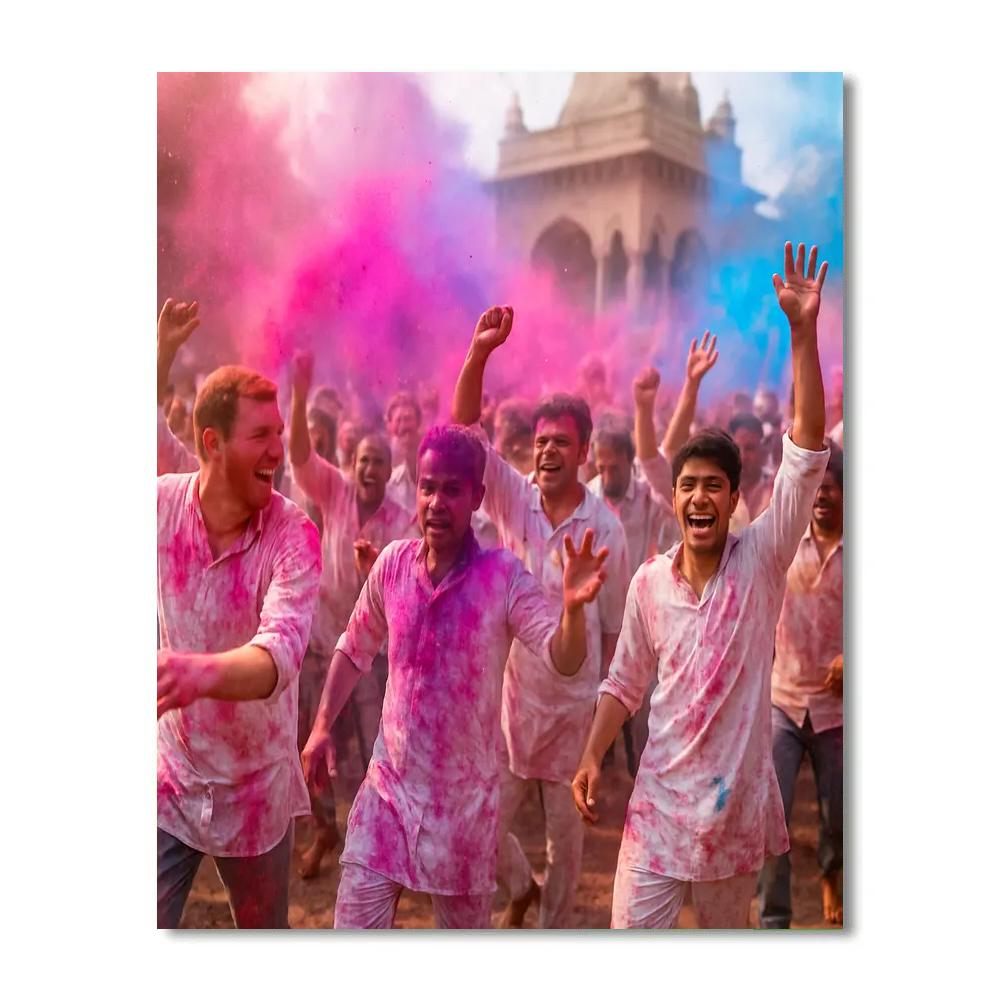 Holi Color Throw In Mathura Painting by numbers kit