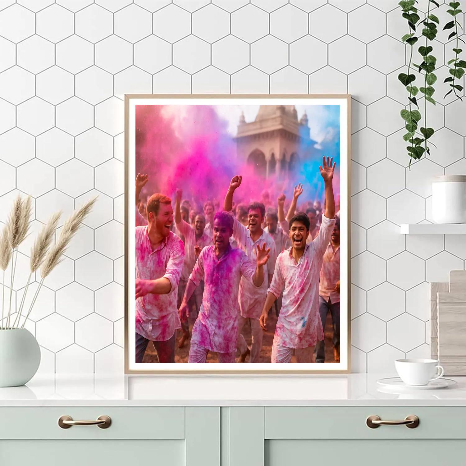 Holi Color Throw In Mathura Painting by numbers kit