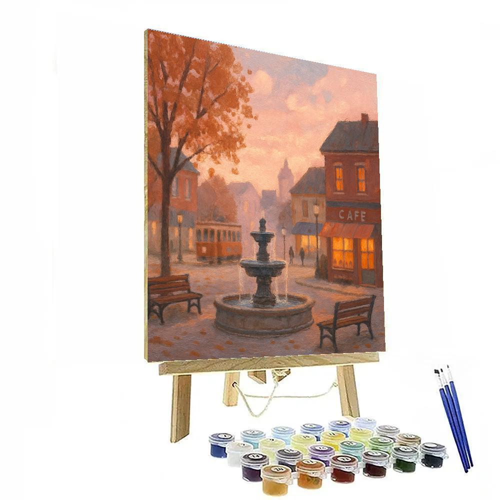 Morning Square With Cozy Acrylic Brushwork painting number kit