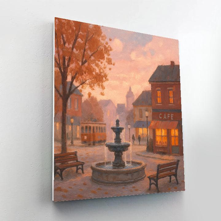 Morning Square With Cozy Acrylic Brushwork painting number kit