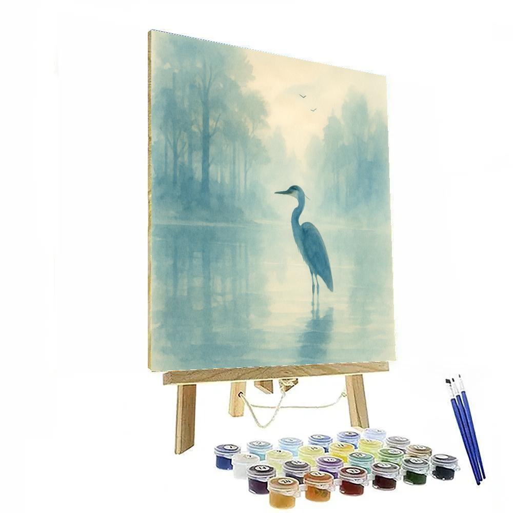 Fogbound Morning At The Pond Paint by numbers art