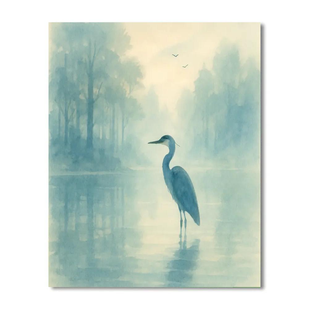 Fogbound Morning At The Pond Paint by numbers art
