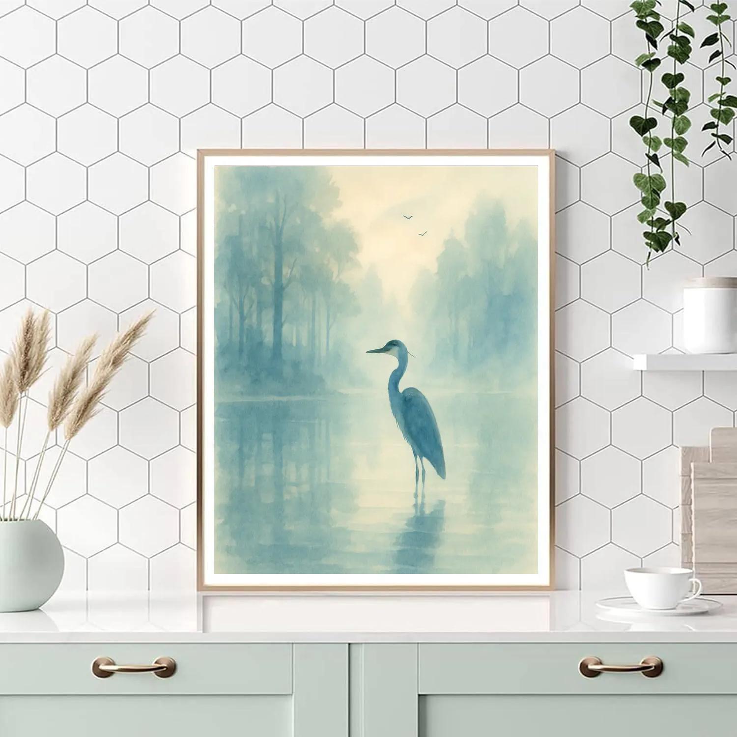Fogbound Morning At The Pond Paint by numbers art