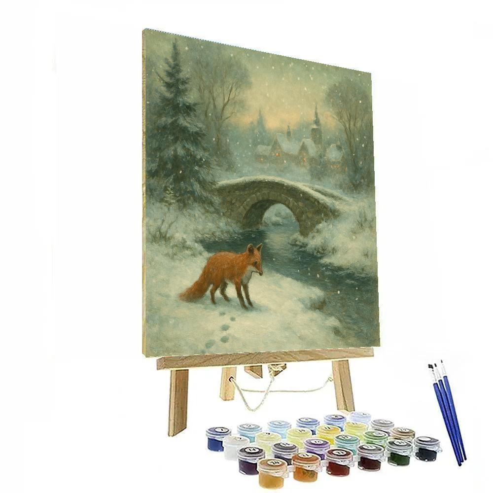 Fox Tracks Beyond The Village Bridge Numbered painting kits