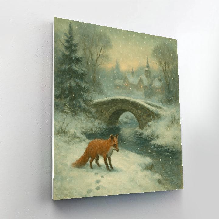 Fox Tracks Beyond The Village Bridge Numbered painting kits