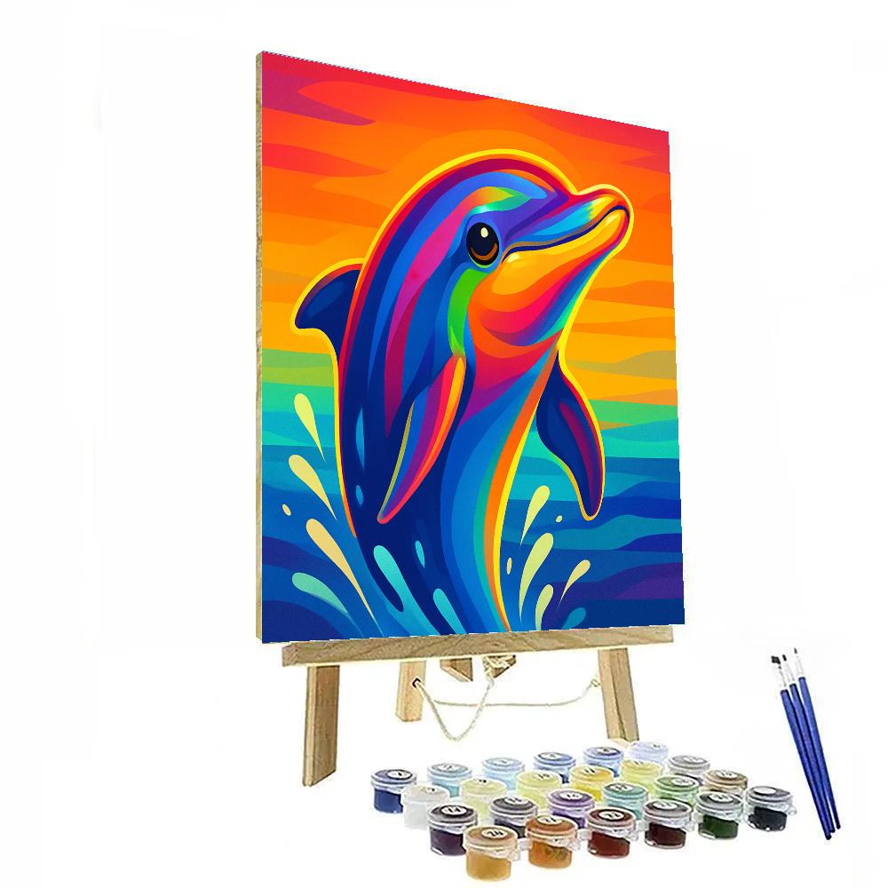 Electric Dolphin Wave Paint by numbers kits
