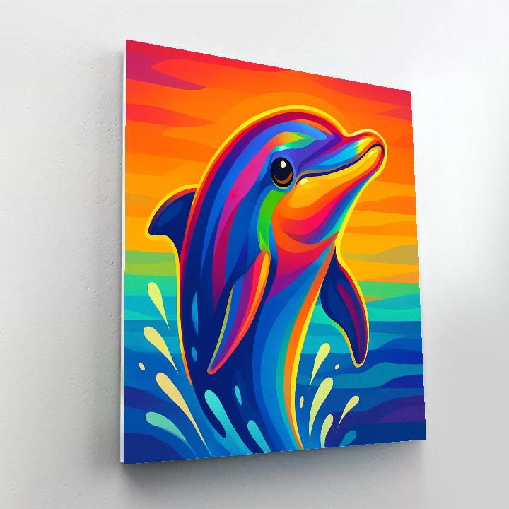 Electric Dolphin Wave Paint by numbers kits