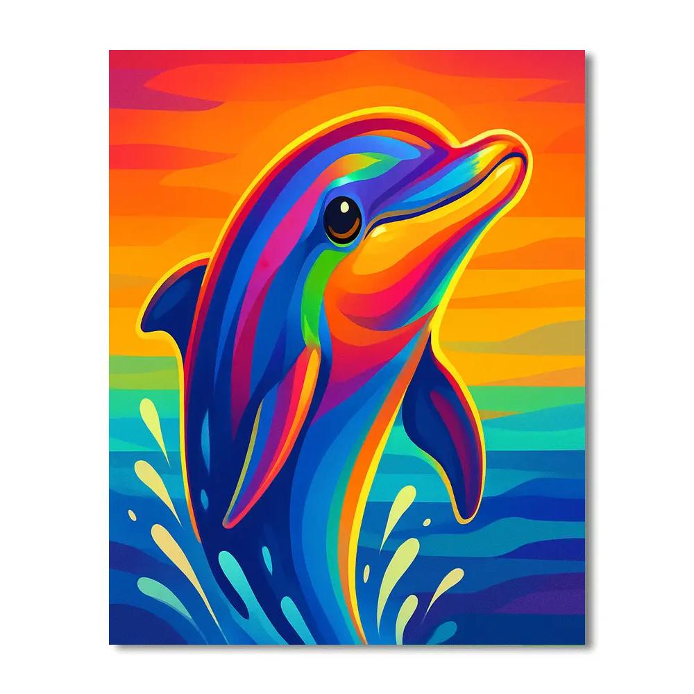 Electric Dolphin Wave Paint by numbers kits