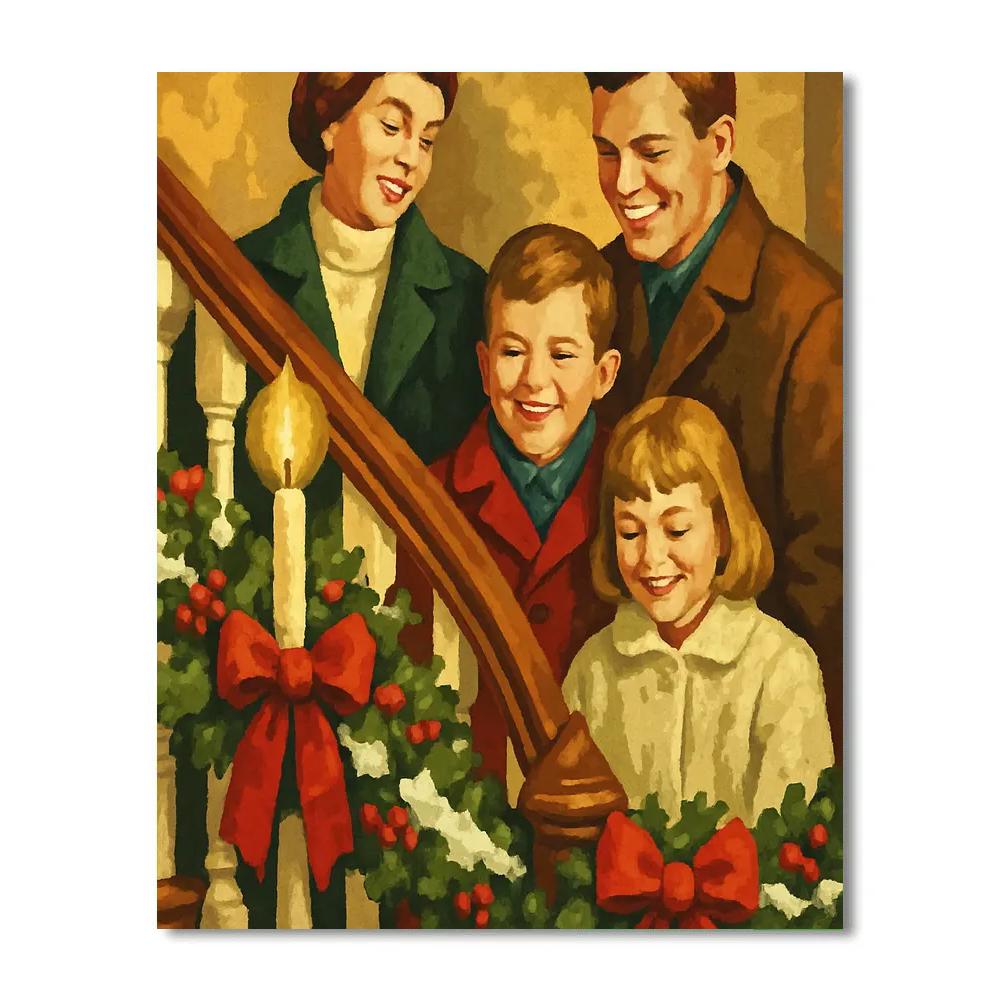 Garlanded Staircase paint by numbers
