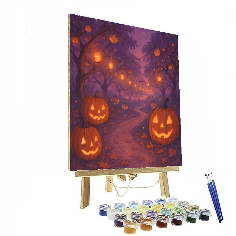 Jack O Lantern Orchard Path Paint by numbers art