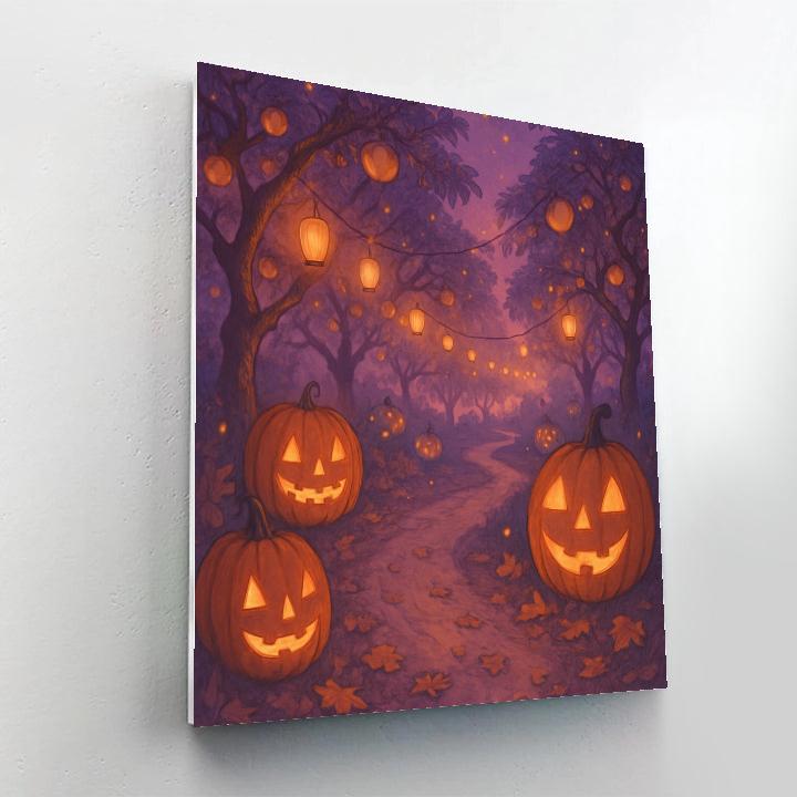 Jack O Lantern Orchard Path Paint by numbers art
