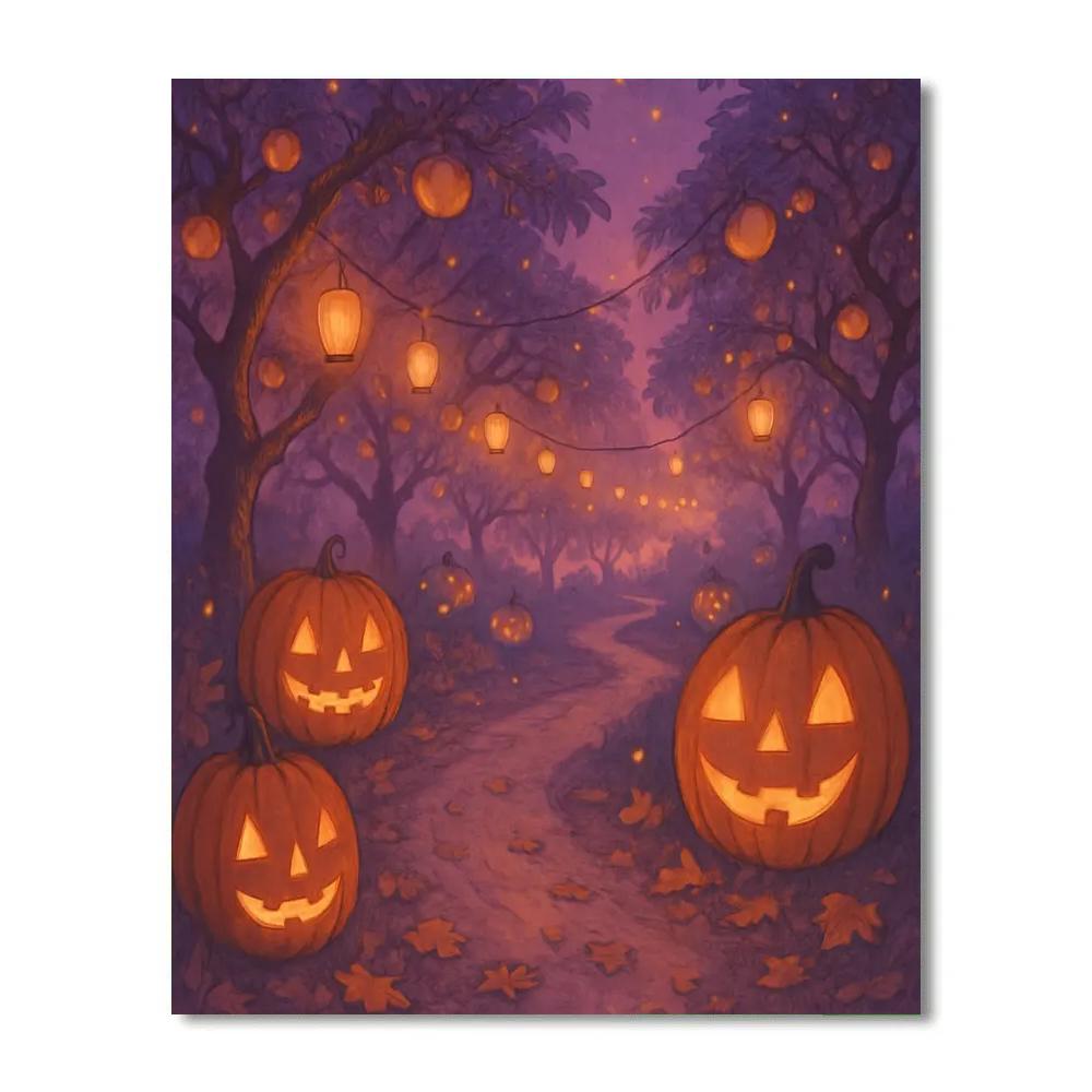 Jack O Lantern Orchard Path Paint by numbers art