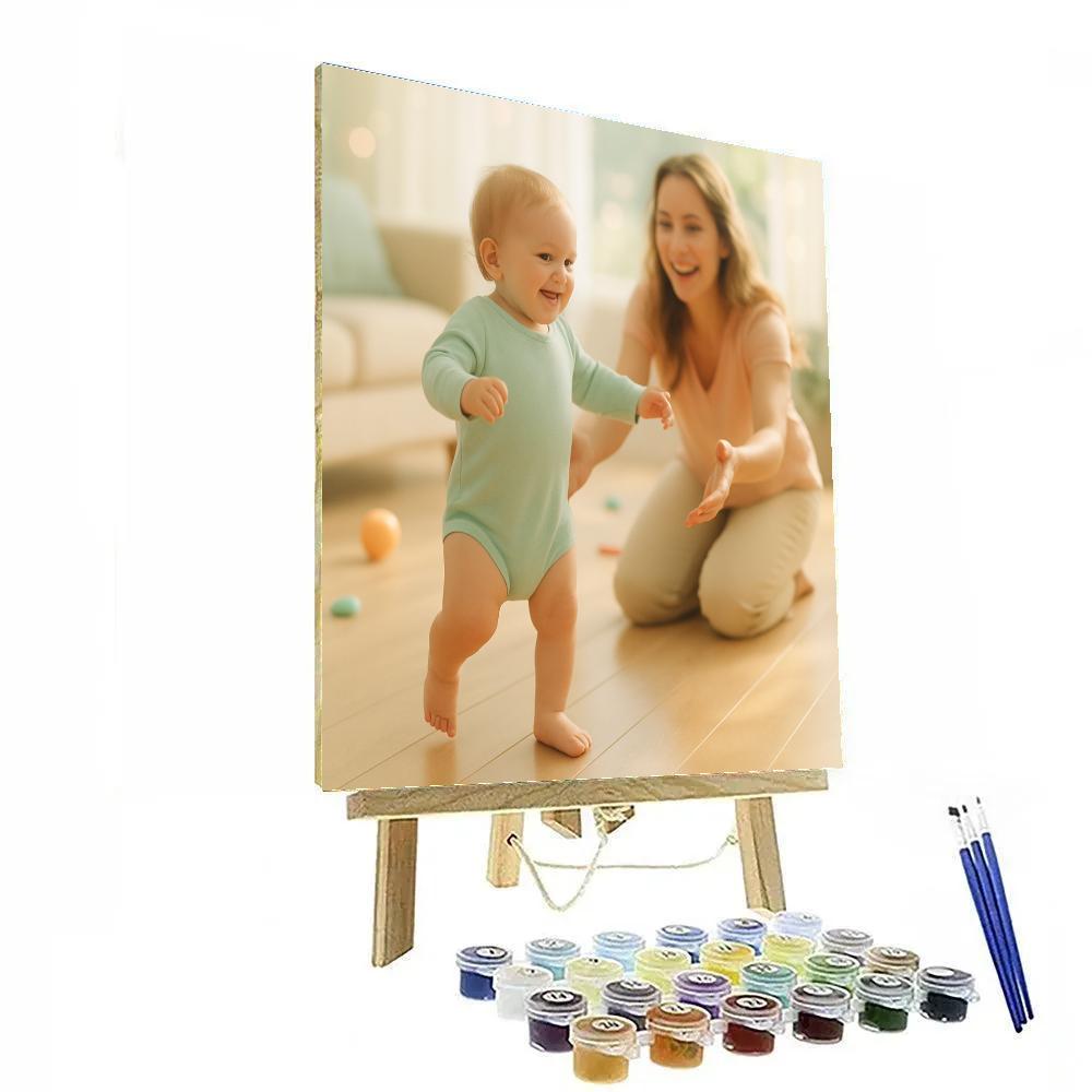 First Steps With Loving Mother paint by color