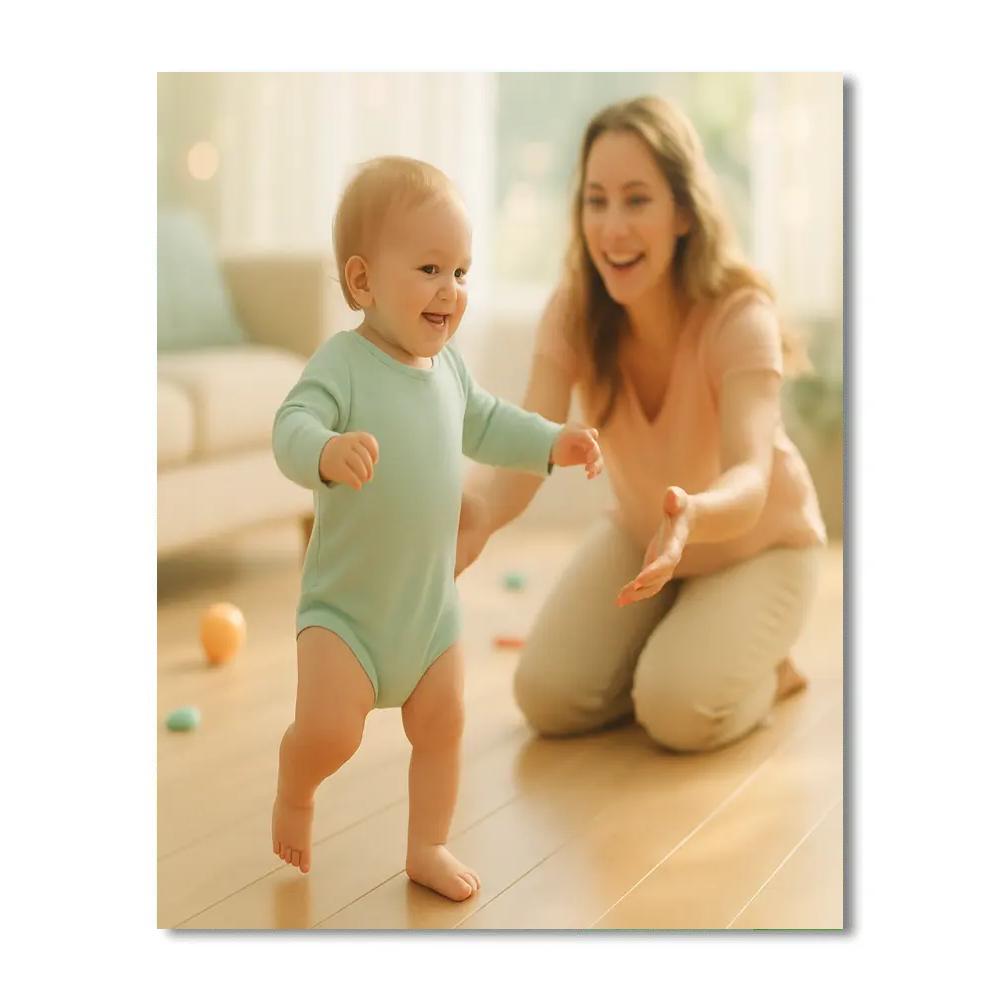 First Steps With Loving Mother paint by color