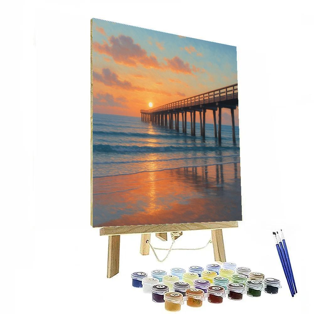 Coastal Sunset Pier Paint by numbers art