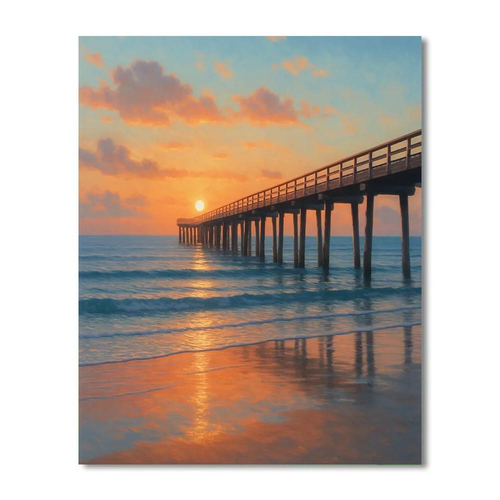 Coastal Sunset Pier Paint by numbers art