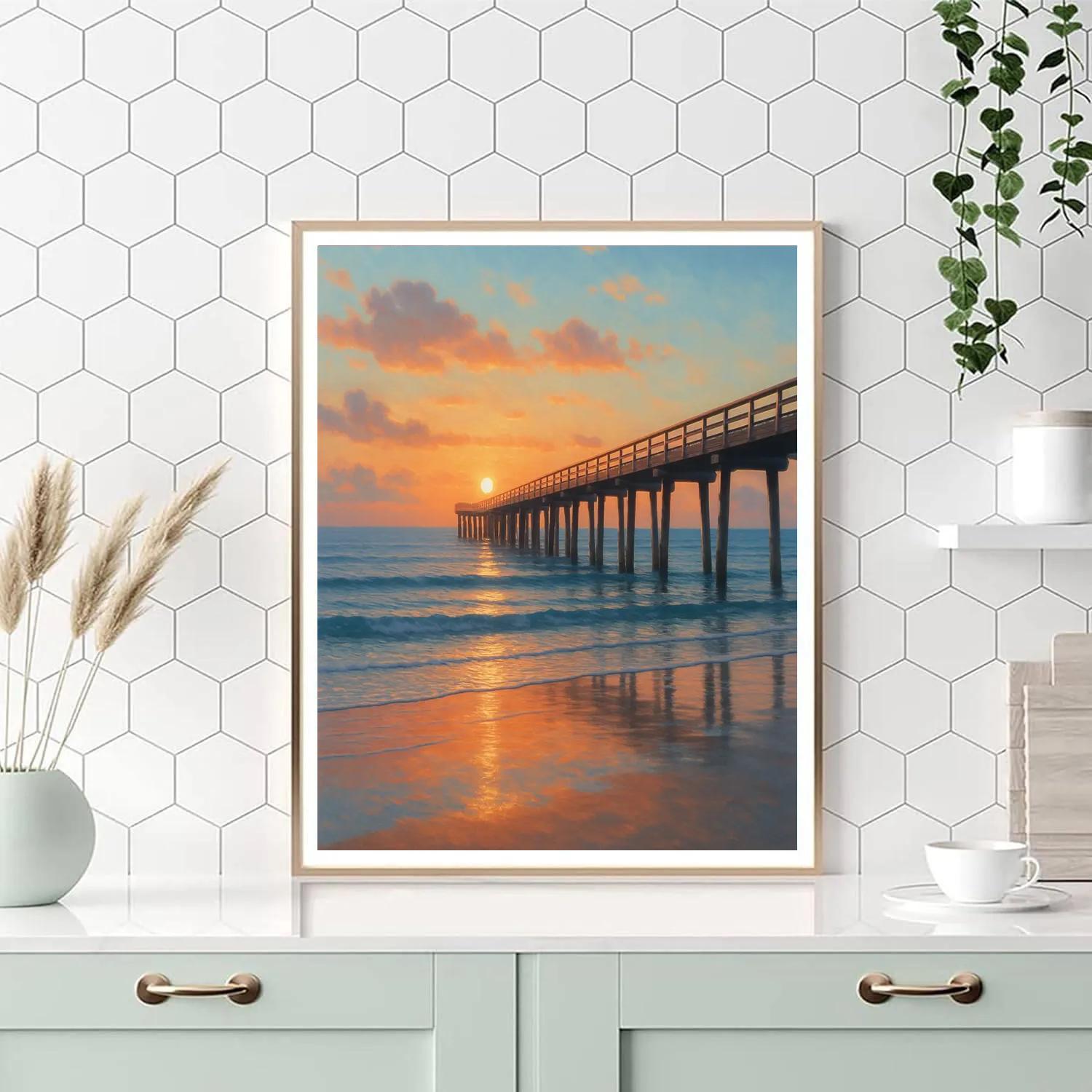 Coastal Sunset Pier Paint by numbers art