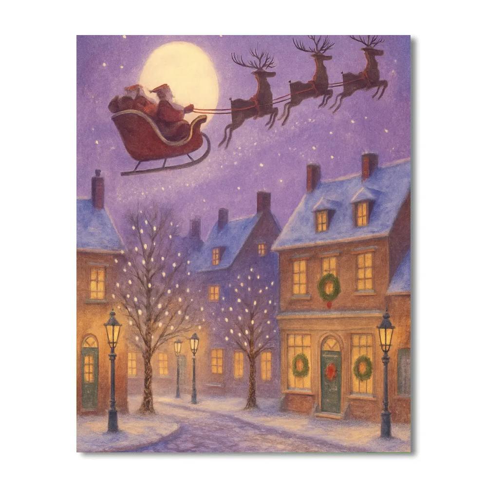 Sleigh Over Twilight Town Paint by numbers art