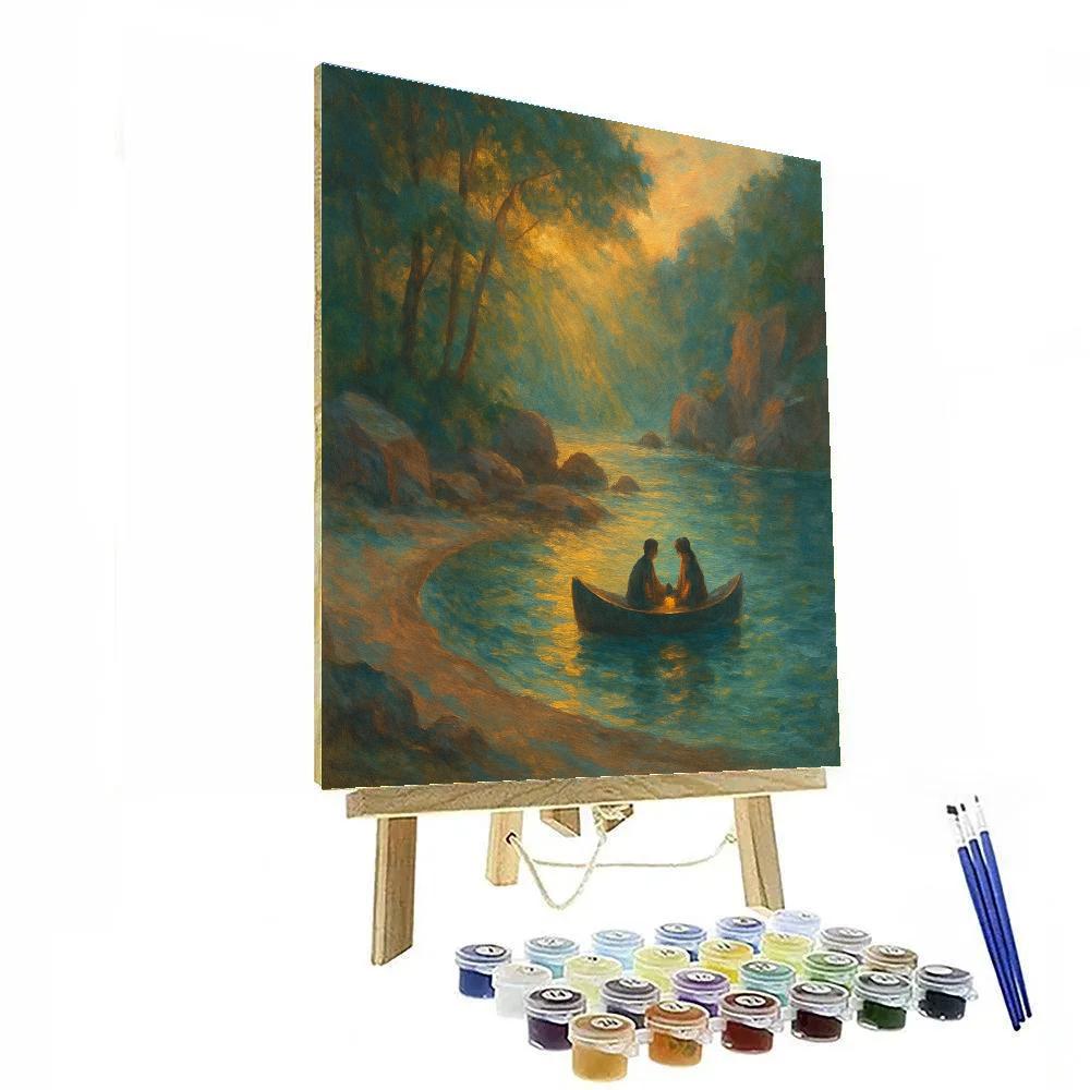 Hidden Cove At Golden Hour Number painting